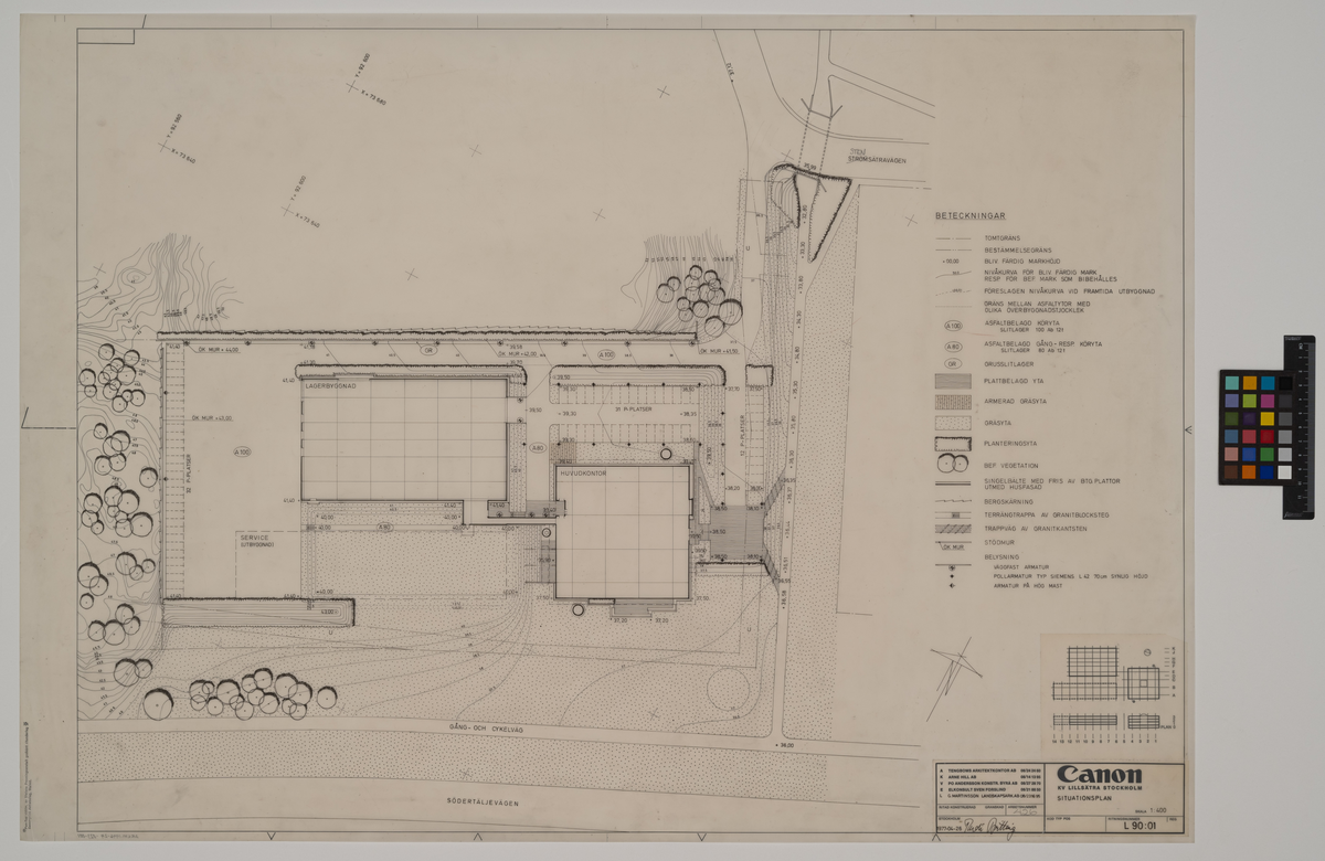 Canon huvudkontor
Markplaneringsplan