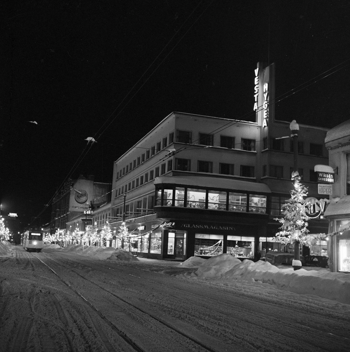 Julegatene i Trondheim sentrum 1956