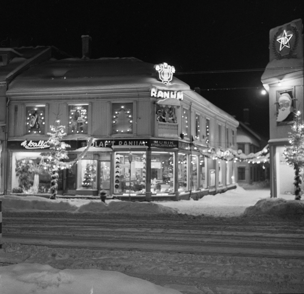 Julegatene i Trondheim sentrum 1956
