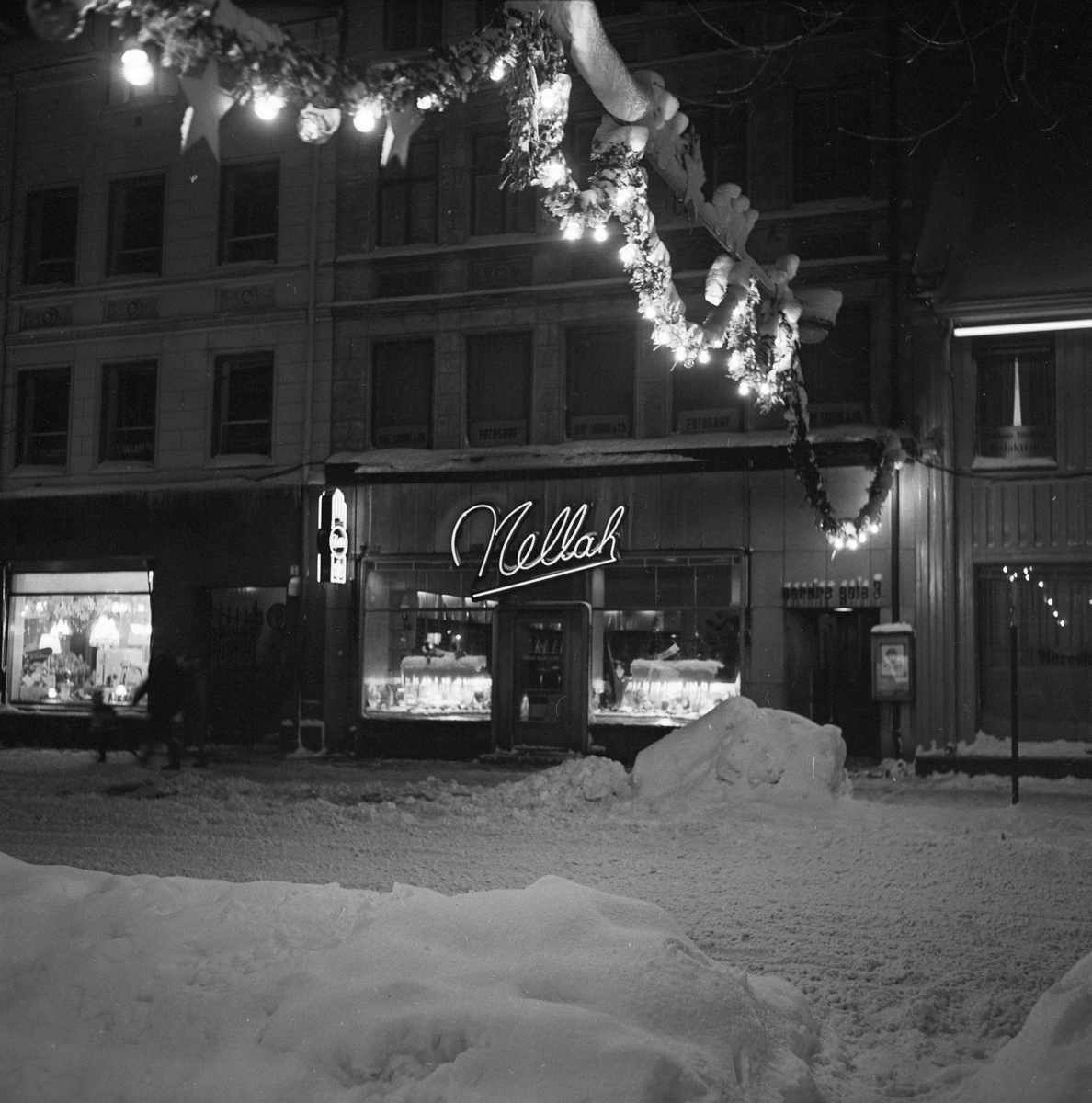 Julegatene i Trondheim sentrum 1956