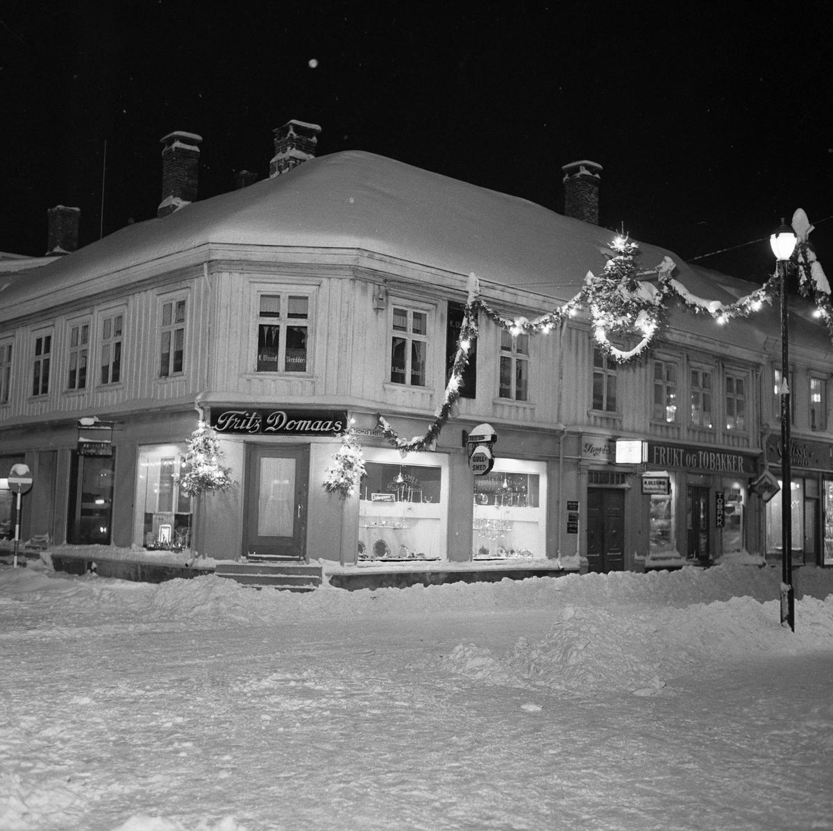 Julegatene i Trondheim sentrum 1956