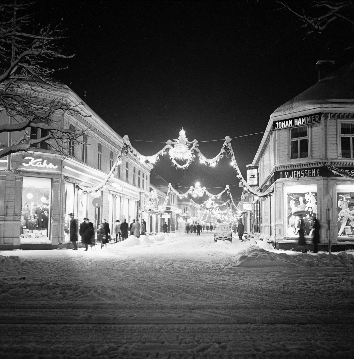 Julegatene i Trondheim sentrum 1956