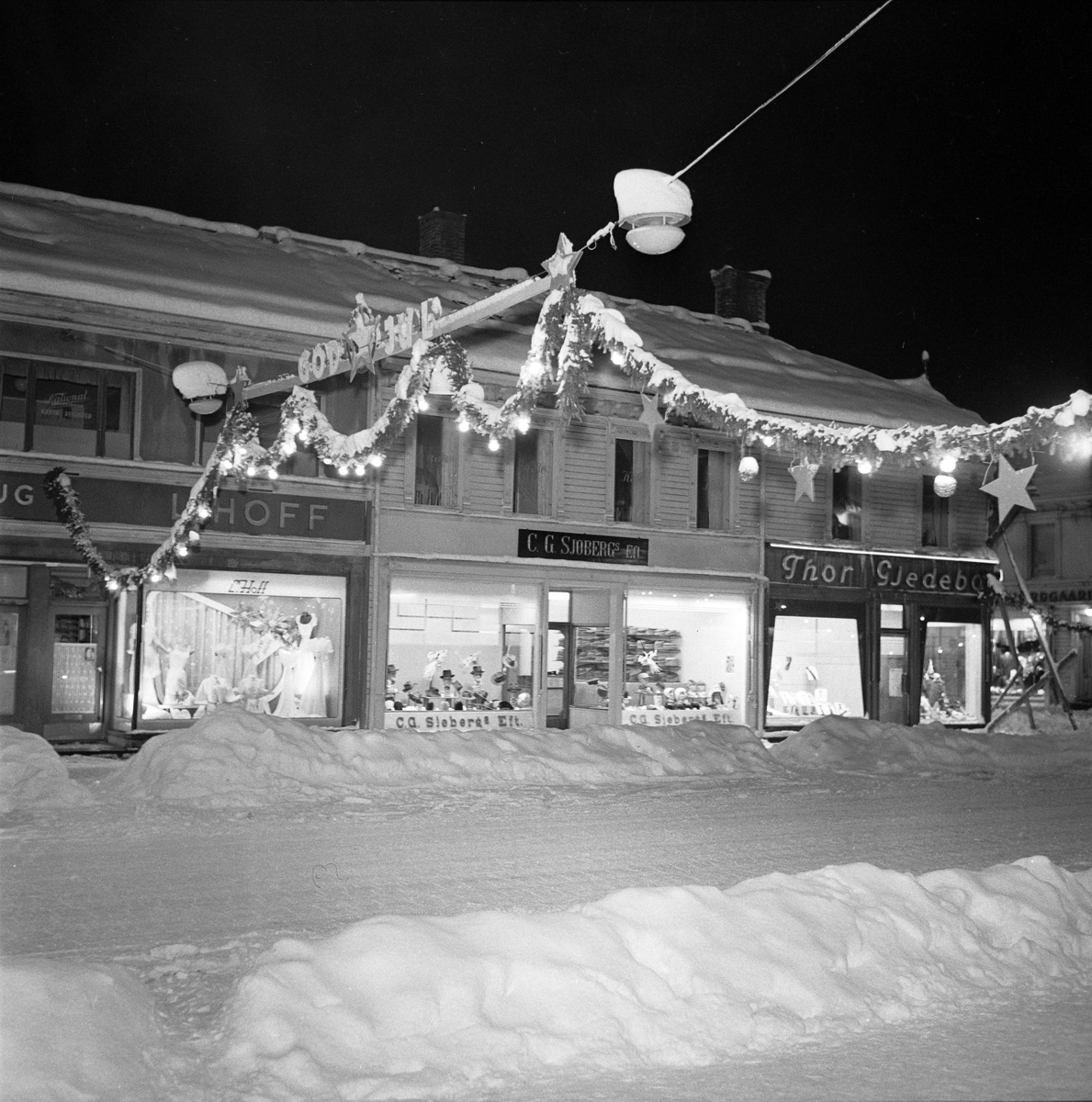 Julegatene i Trondheim sentrum 1956