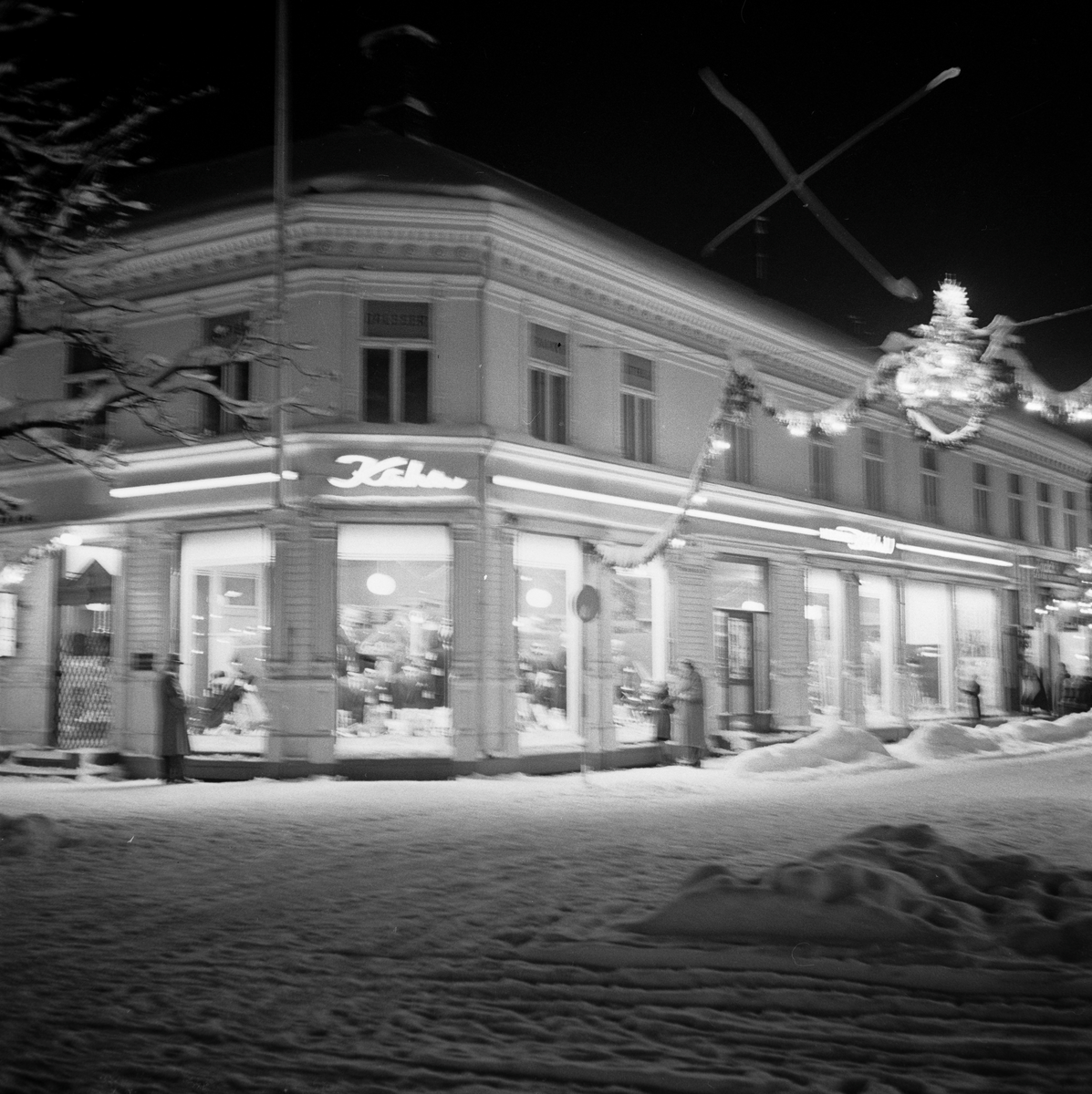 Julegatene i Trondheim sentrum 1956