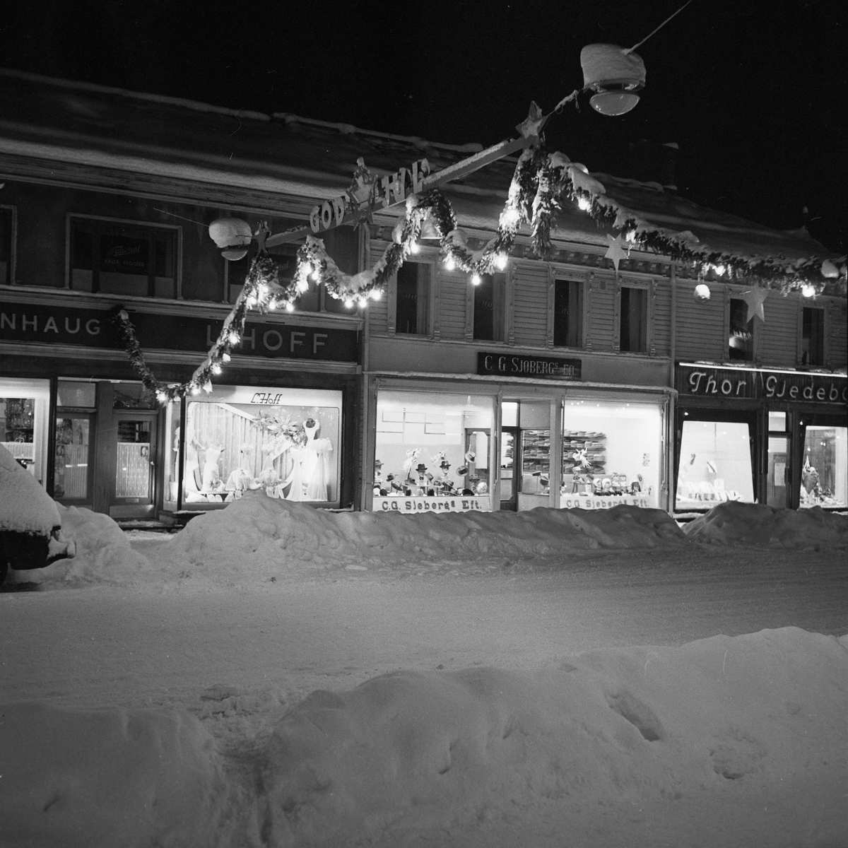 Julegatene i Trondheim sentrum 1956