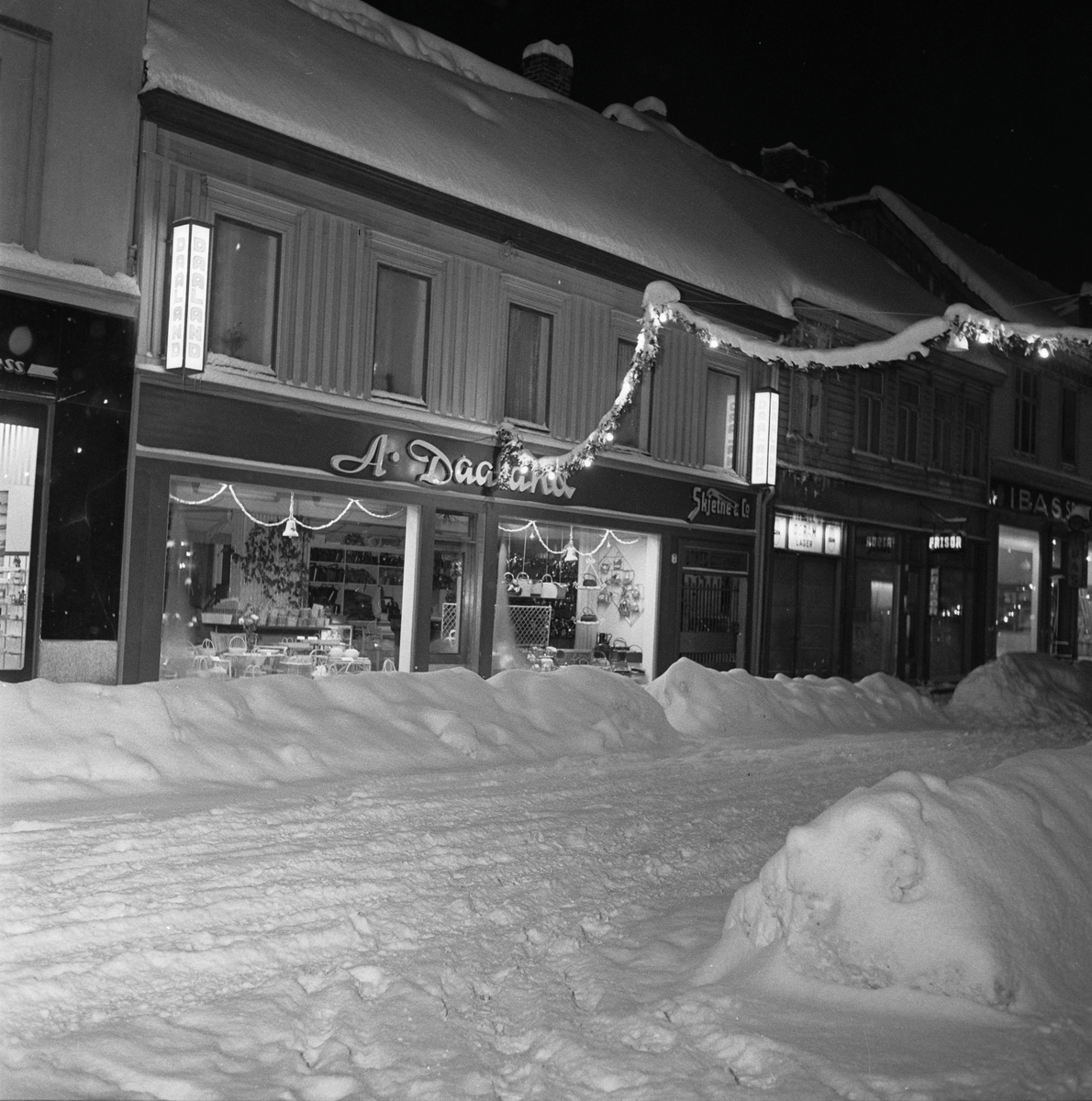Julegatene i Trondheim sentrum 1956