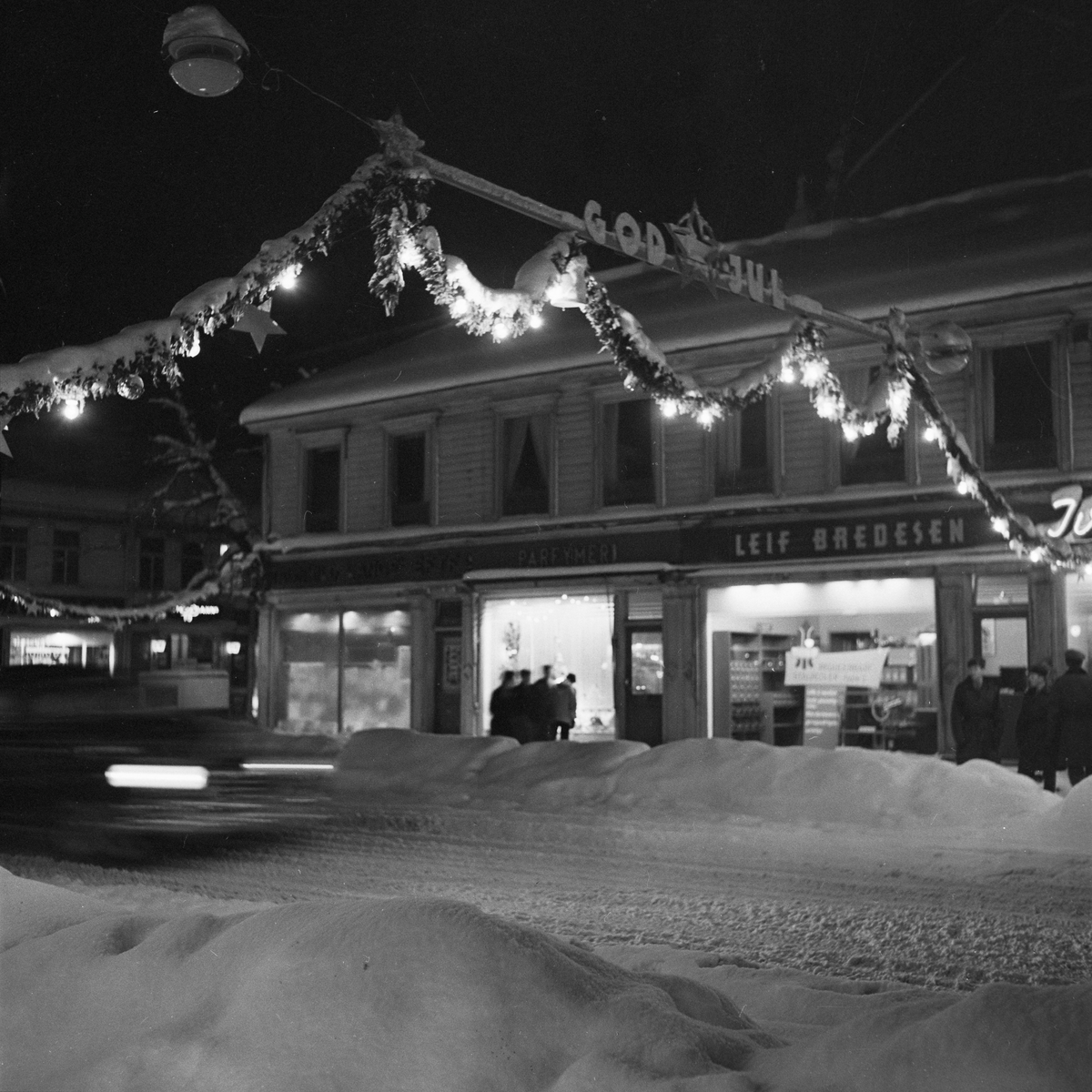 Julegatene i Trondheim sentrum 1956
