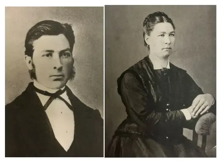 Svartvitt porträtt Andreas Jonsson och Margareta Palm