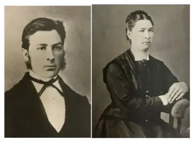 Svartvitt porträtt Andreas Jonsson och Margareta Palm