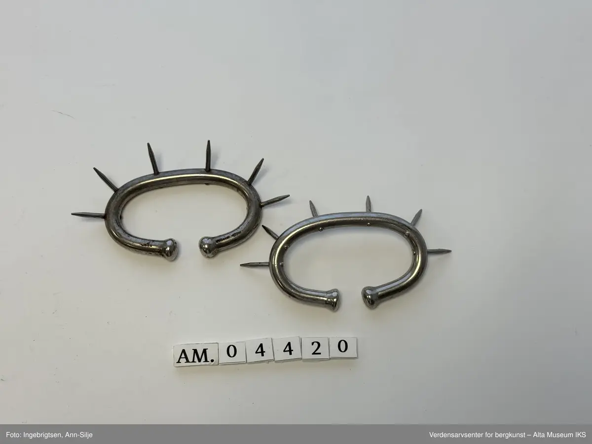 Oval ring med pigger. Brukes for å hindre at ku på beite suger seg.