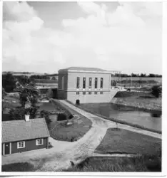 Laholms kraftstation från "utsikten". Del III av panorama.