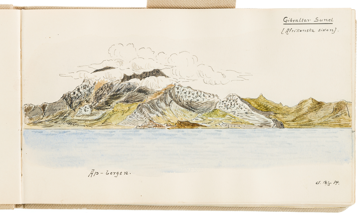 Denna kolorerade förtoning visar berget Jebel Musa på den marockanska sidan av Gibraltarsundet.