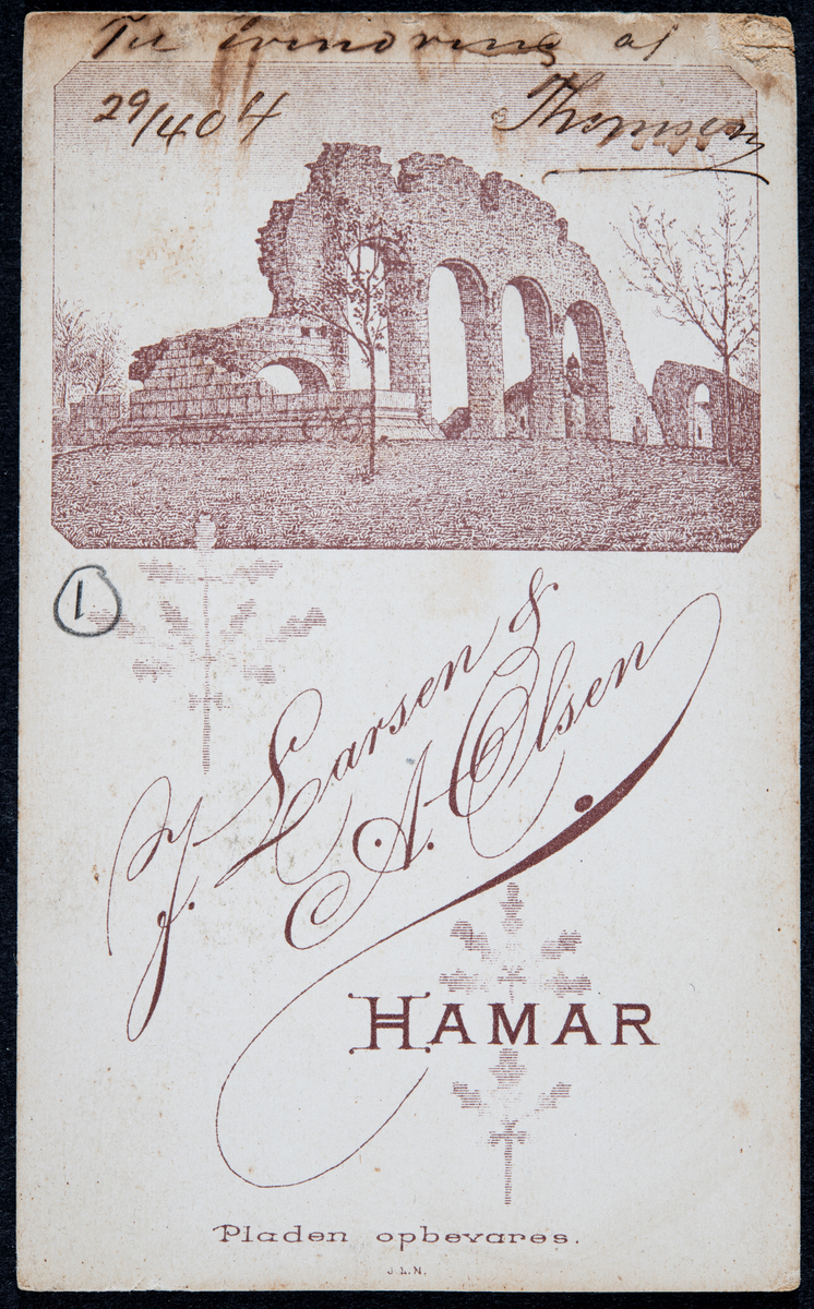Stasjonsmester Christian Edv. Thomsen. Han var stasjonsmester på Espa i årene 1901-1907. Dette er fra 1904. Carte Visite.