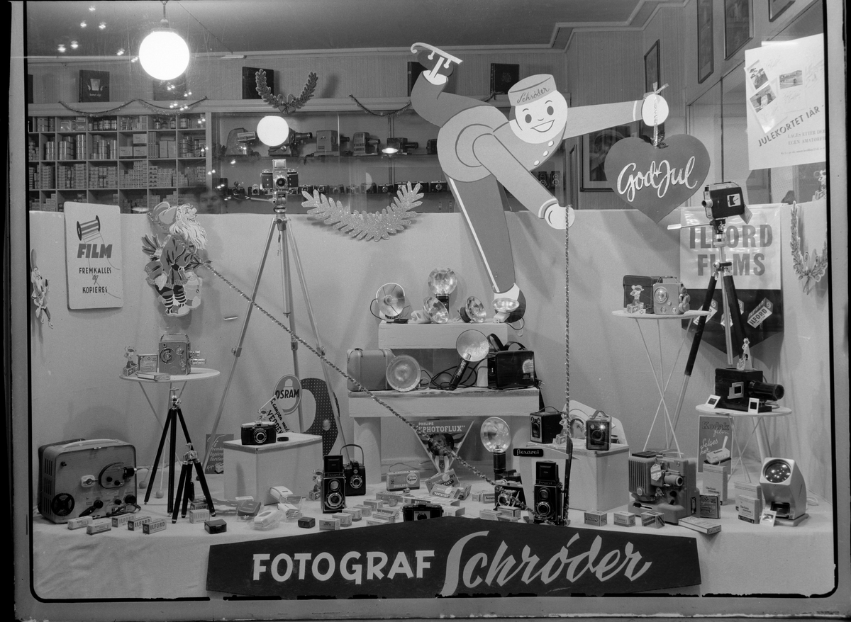 Julevindu til Foto Schrøder julen 1956