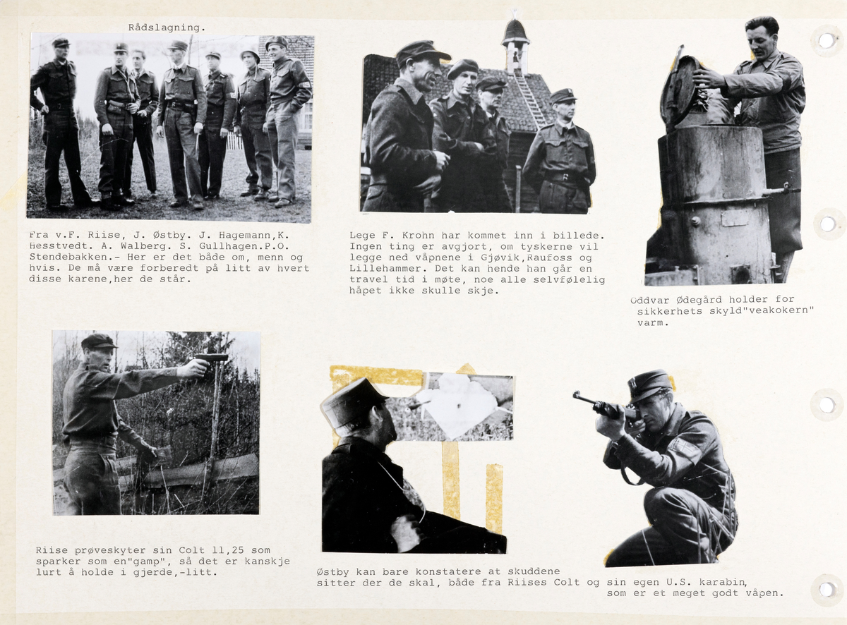Sider i Album2 fra Frank Christensensens samling av foto fra andre verdenskrig, frigjøringen og tiden etter.