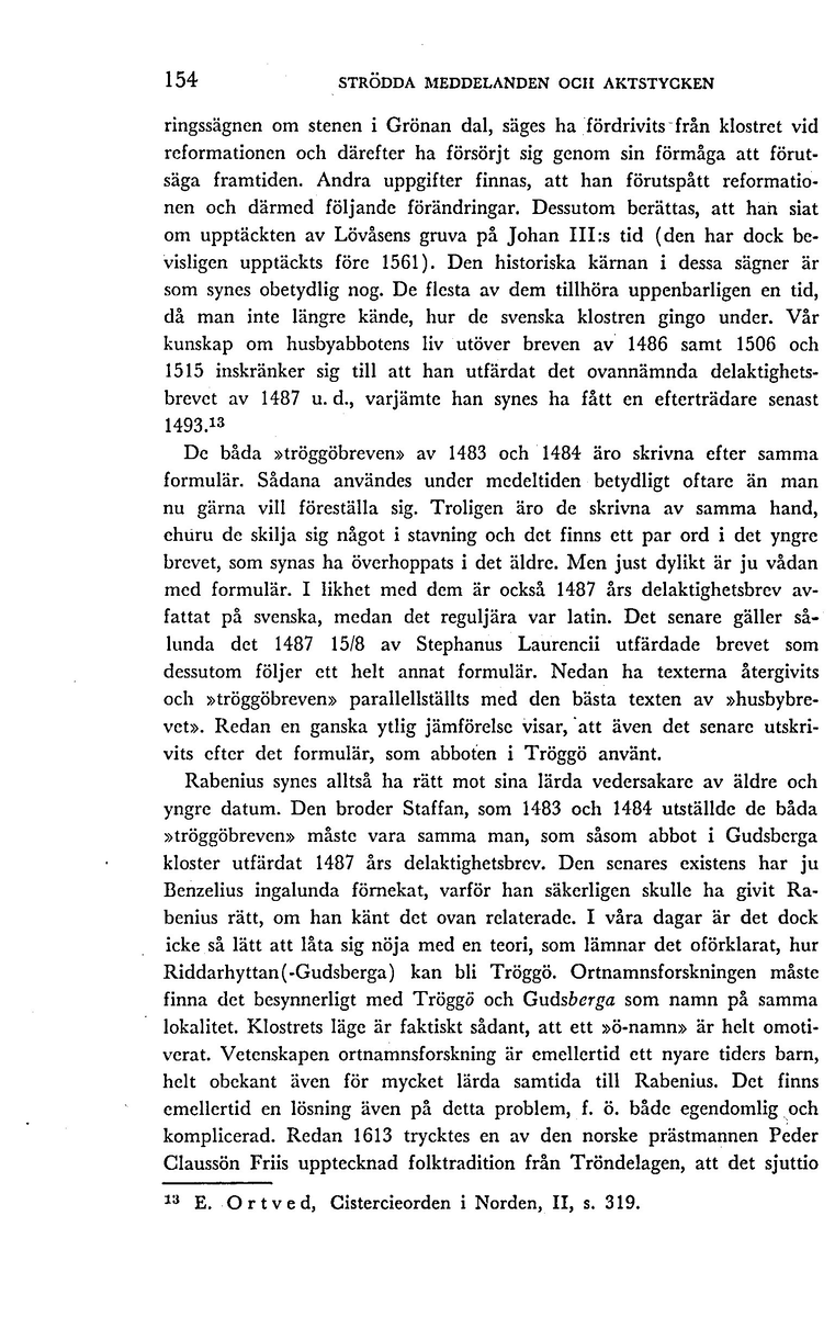 'Vart låg Tröggö kloster?' Av Sven Ljung. Särtryck ur Historisk Tidskrift 1959.

Uppsatsen behandlar två delaktighetsbrev från 1483 och 1484 med ett samband med Gudsberga.
