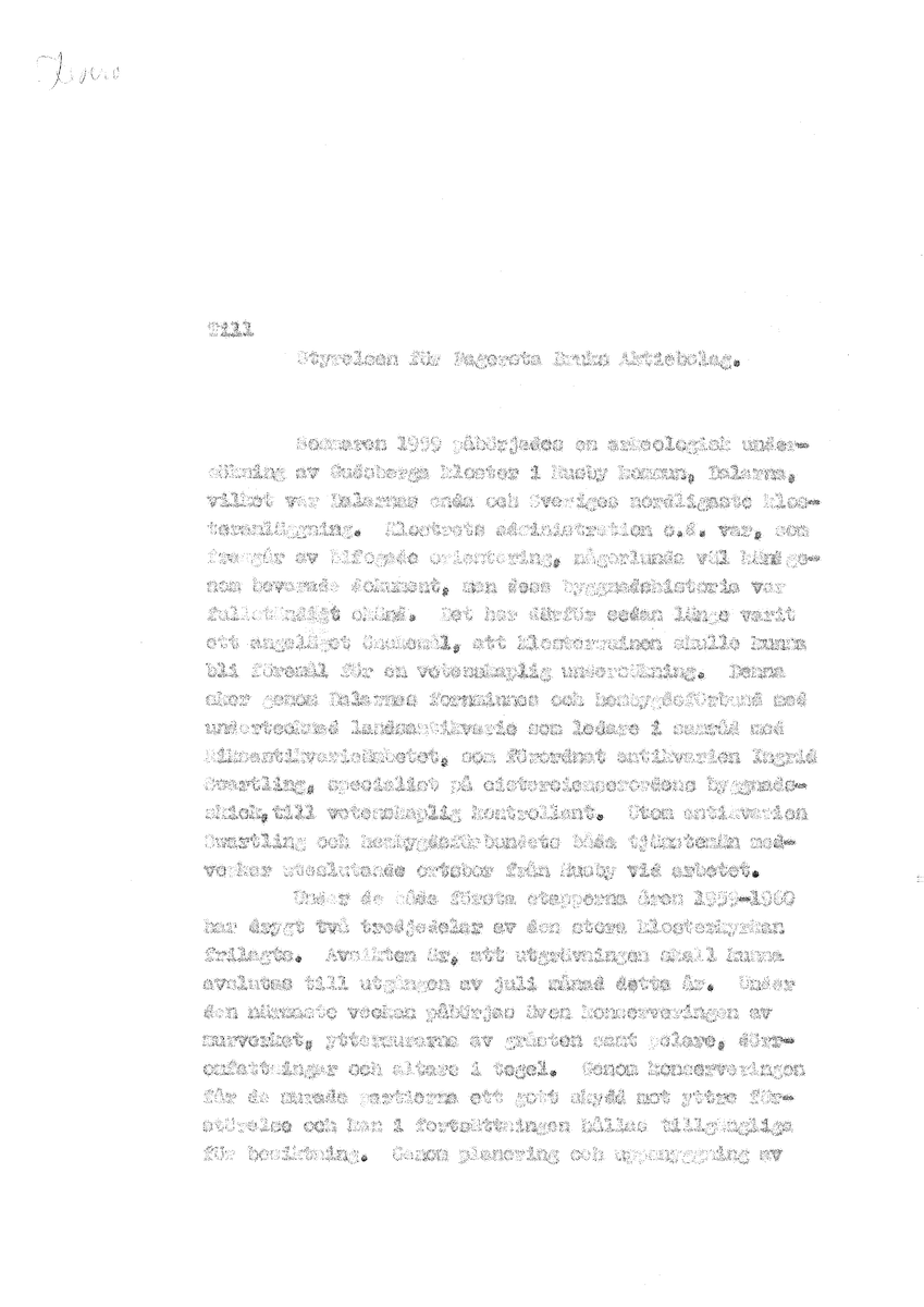Korrespondens åren 1955-67 i samband med restaureringen av Gudsbergs kloster.

Adressater bl.a: Korsnäs Aktiebolag, RAÄ, Kommunalnämnden i Husby, Kersti Jobs, Disponent Olof Sundell Stjärnsund, Fagersta Bruks AB, Åke Hyenstrand.