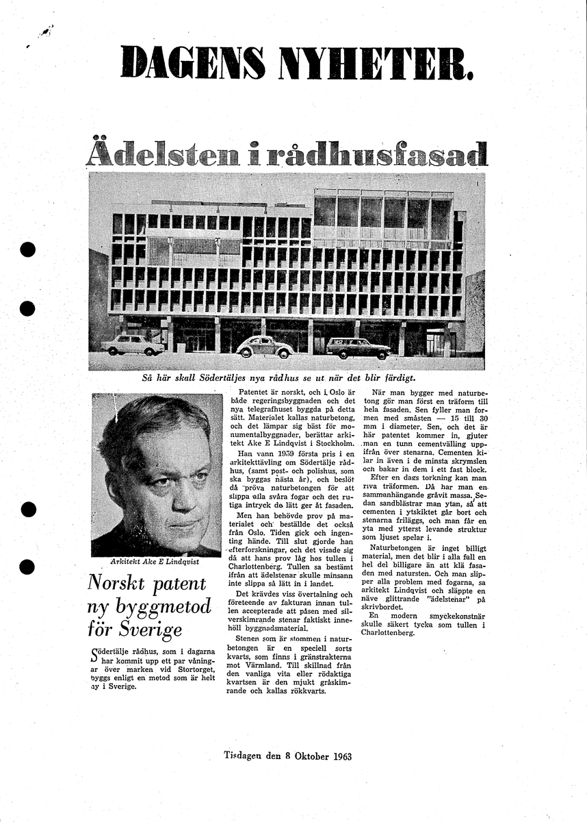 Tidningsartiklar från åren ca 1941-1963 gällande Gudsberga kloster.