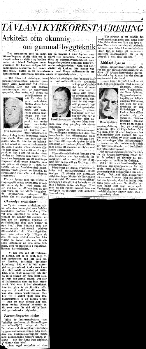Tidningsartiklar från åren ca 1941-1963 gällande Gudsberga kloster.