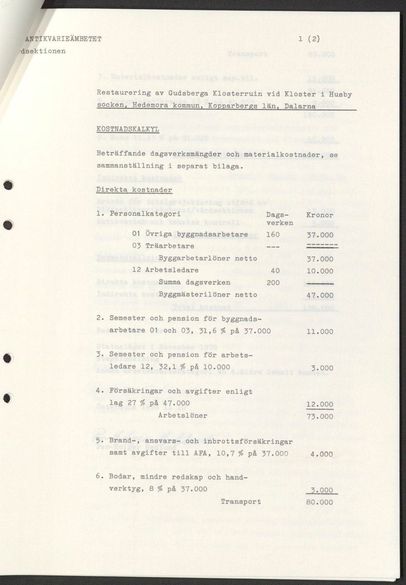 ’Restaurering av Gudsberga klosterruin’ år 1978, av RAÄ Vårdsektion. 

Materialet är en kopia ifrån Riksantikvarieämbetets antikvariskt topografiska arkiv