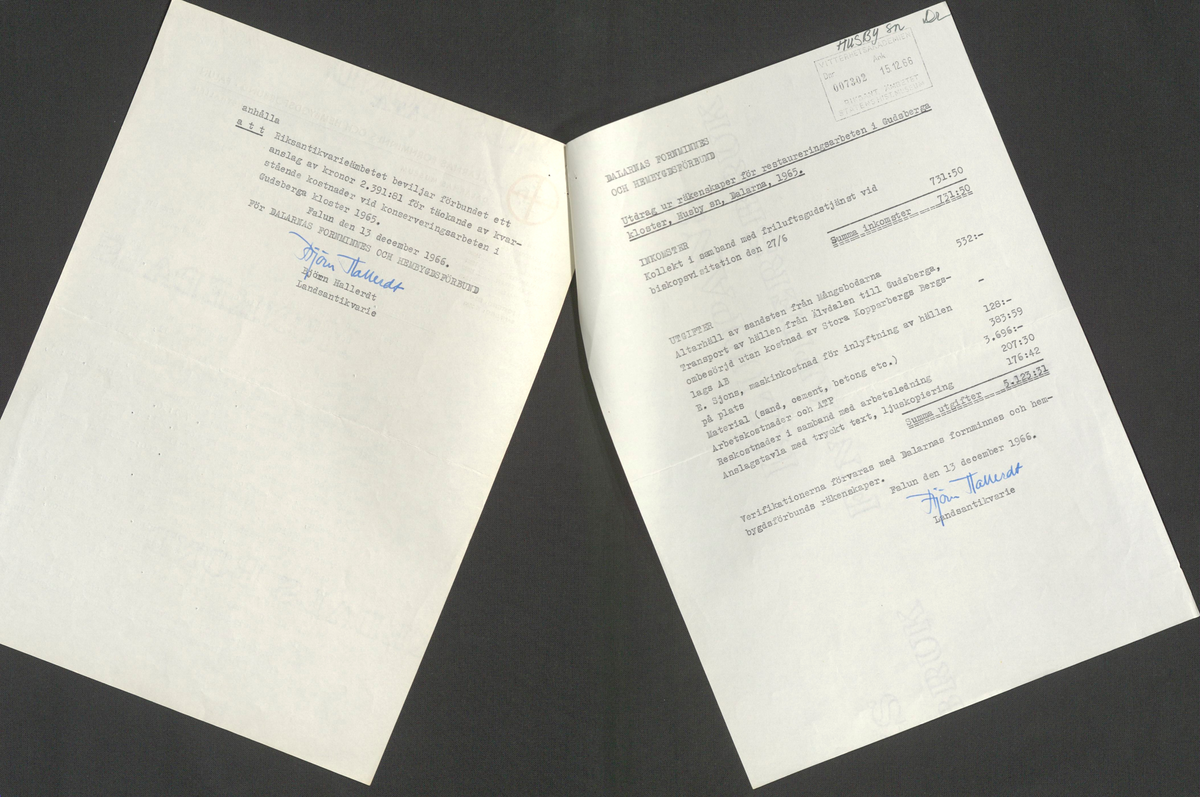 Korrespondens 1929-1973 ang undersökning vid Gudsberga kloster. Om bl.a. anslag, fynd, arbetskraft, m.m. 

Materialet är kopia ifrån Riksantikvarieämbetets antikvariskt topografiska arkiv.