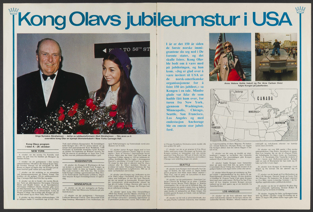 Norsk Ukeblad spesialhefte "Med kong Olav i USA", Nr 47 - 1975