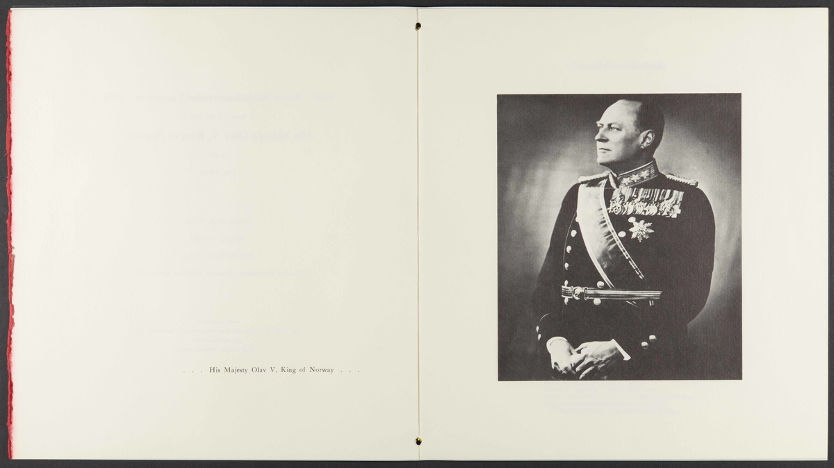 Programhefte for lunsj med Kong Olav i 1975