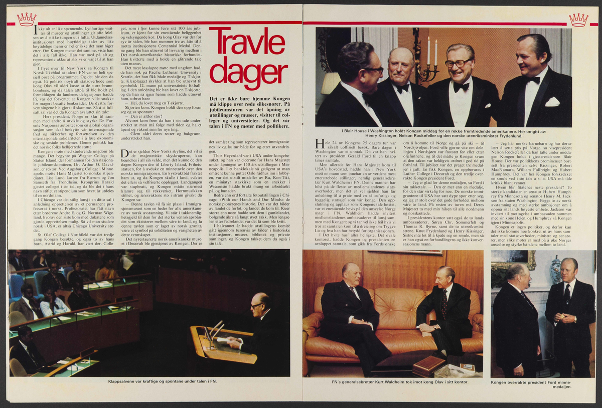 Norsk Ukeblad spesialhefte "Med kong Olav i USA", Nr 47 - 1975