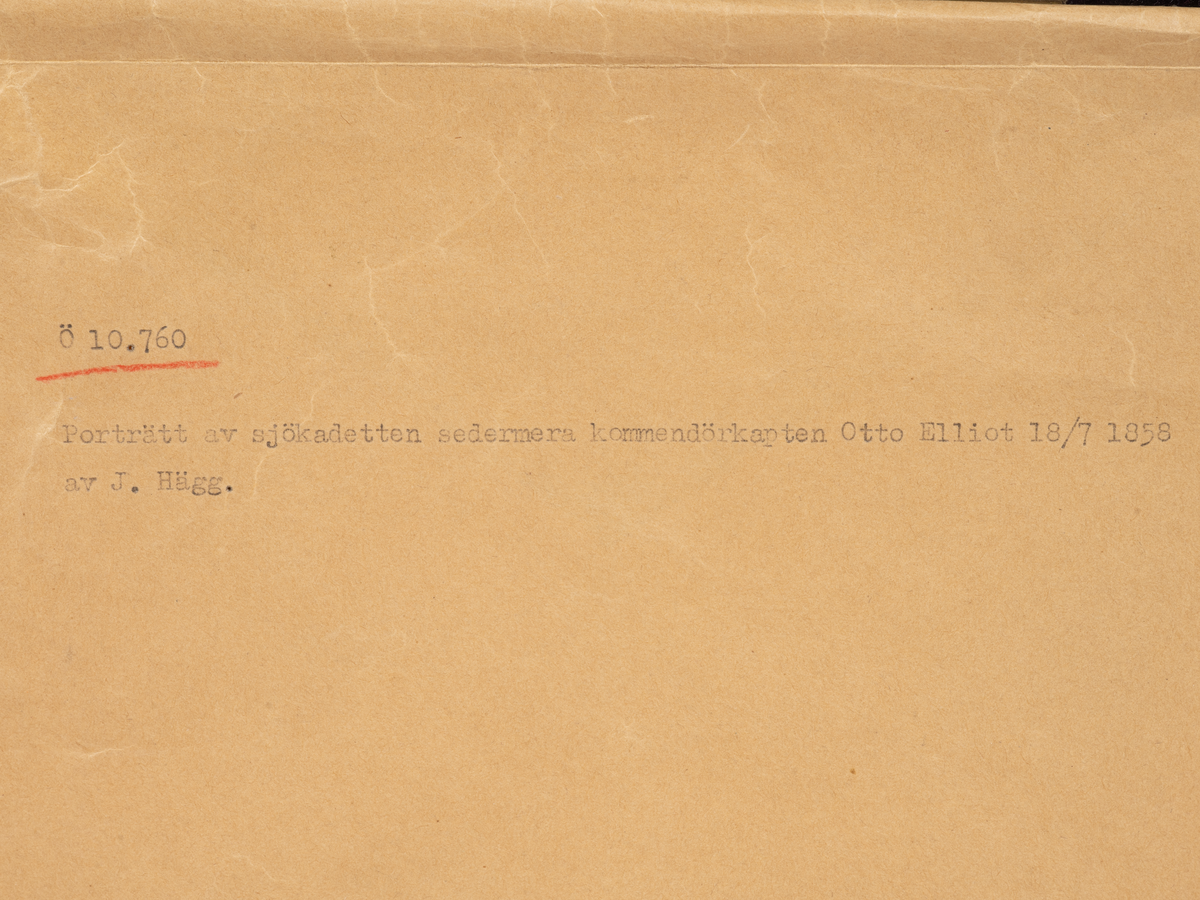 J. Häggs kadettkamrat OTTO ELLIOT (1837-1924).

Ram: Ram av violett sammet, avslutad med halvrund förgylld list.