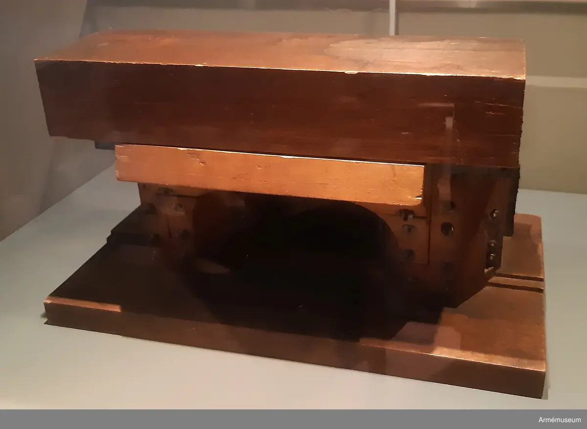 Modell visande pansars anbringande på kasematten förfärdigad till 1867 års befästningskommité.