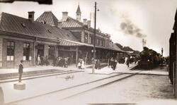 Linköpings stationshus. Tågstationen i Linköping. Järnvägsstationen.