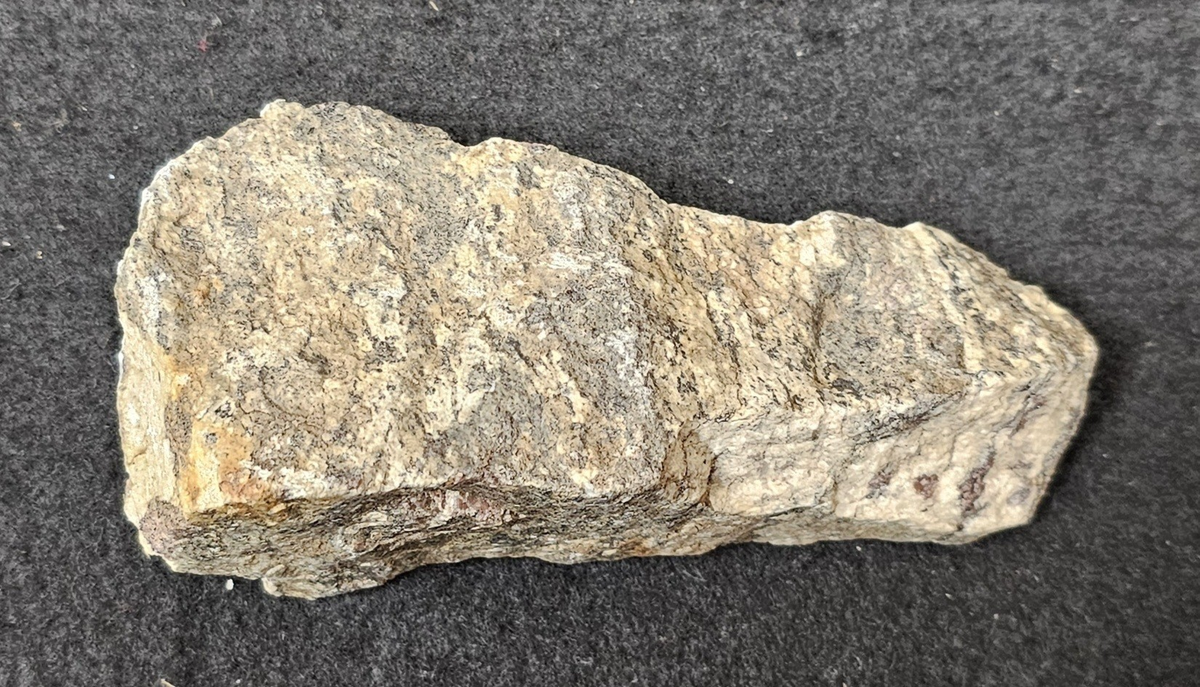 Bergart/Fossil/Mineral: granatådergnejs
Varietet: 
Klassificering: metamorf
Paragenes: 

Land: Finland
Fyndplats: Solojärvi

Stuffen ingår i samlingen från Älvsborgs länsmuseum.