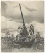 Bofors, luftvärnskanon med manskap.
