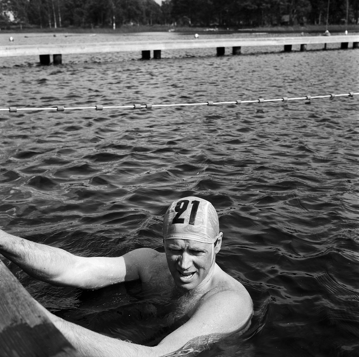 Distanssimning i Österby, Uppland 1970