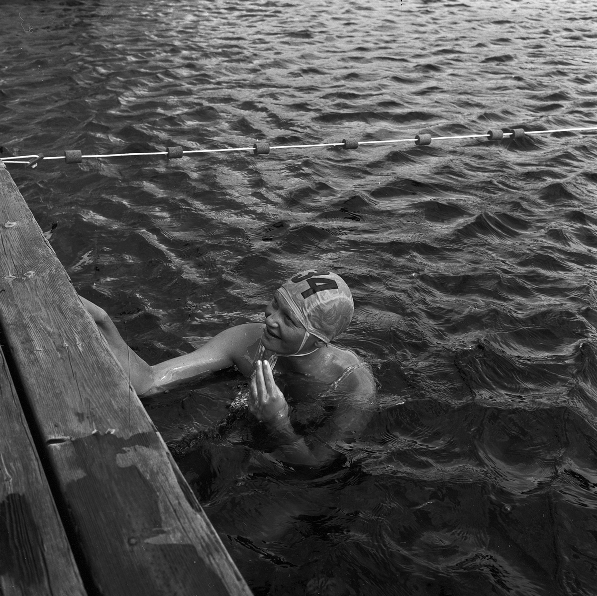 Distanssimning i Österby, Uppland 1970