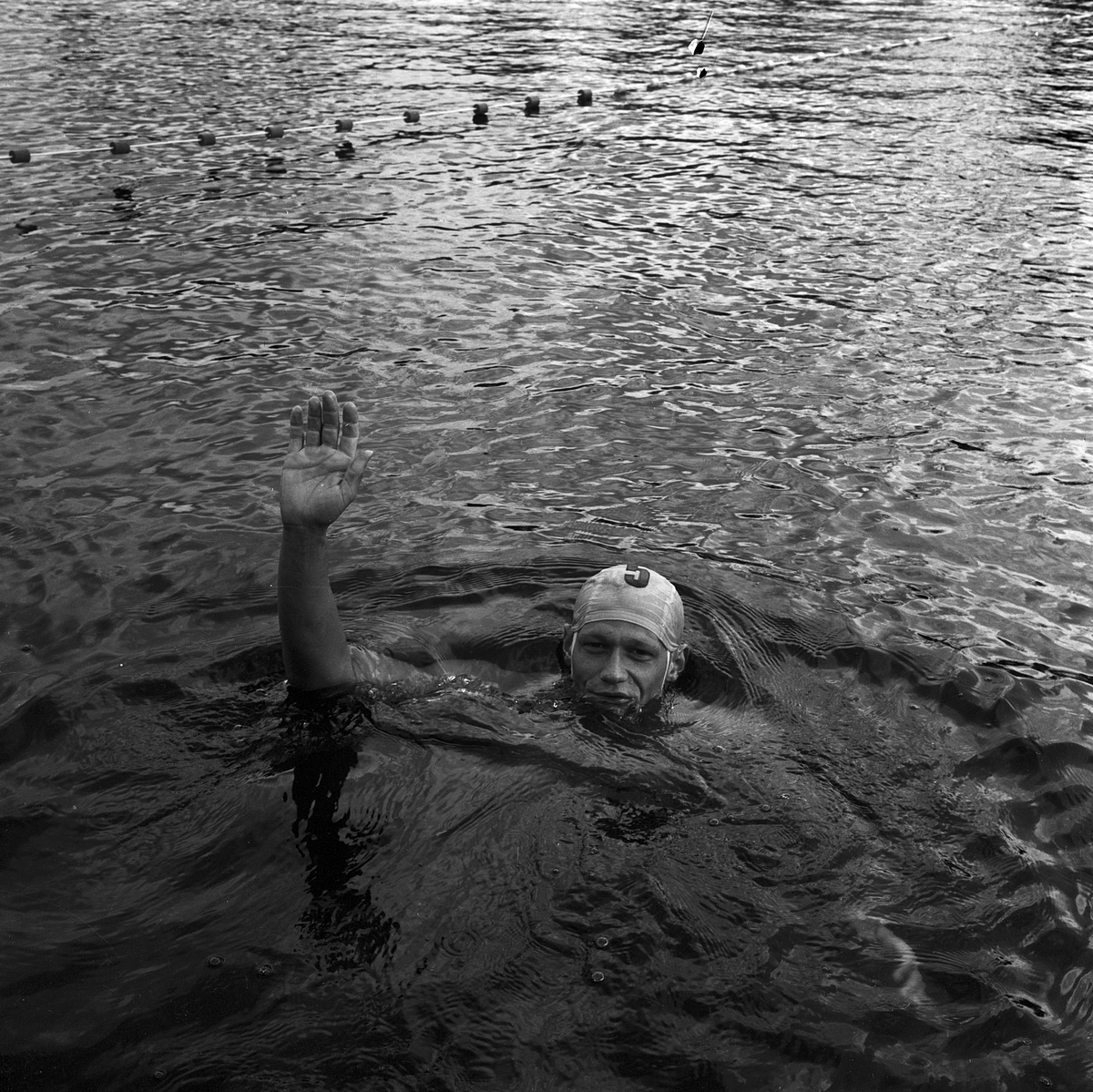 Distanssimning i Österby, Uppland 1970