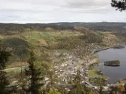 Utsikt over Fagernes med Ranheimsbygda, Nord-Aurdal