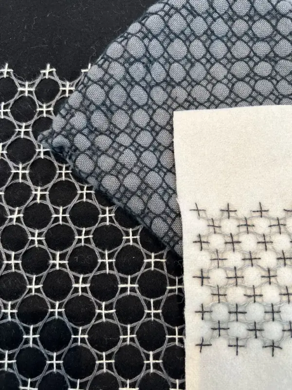 Bruk av teknikken Sashiko og boro