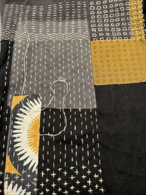 Bruk av teknikken Sashiko og boro