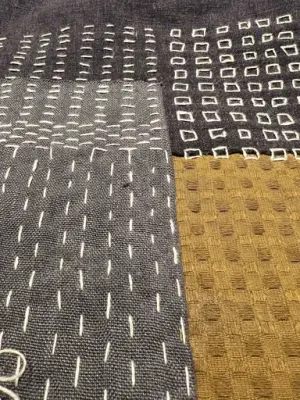 Bruk av teknikken Sashiko og boro