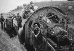 En av de to Kruppkanonene med navnene "Aron" og "Moses" som senket Blücher i Drøbaksundet den 9. april 1940 etter at hjemmestyrkene tok over Oscarsborg festning den 12.05.1945.