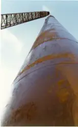 Uppsättning av skorsten silo SOAB; hetoljeanläggning