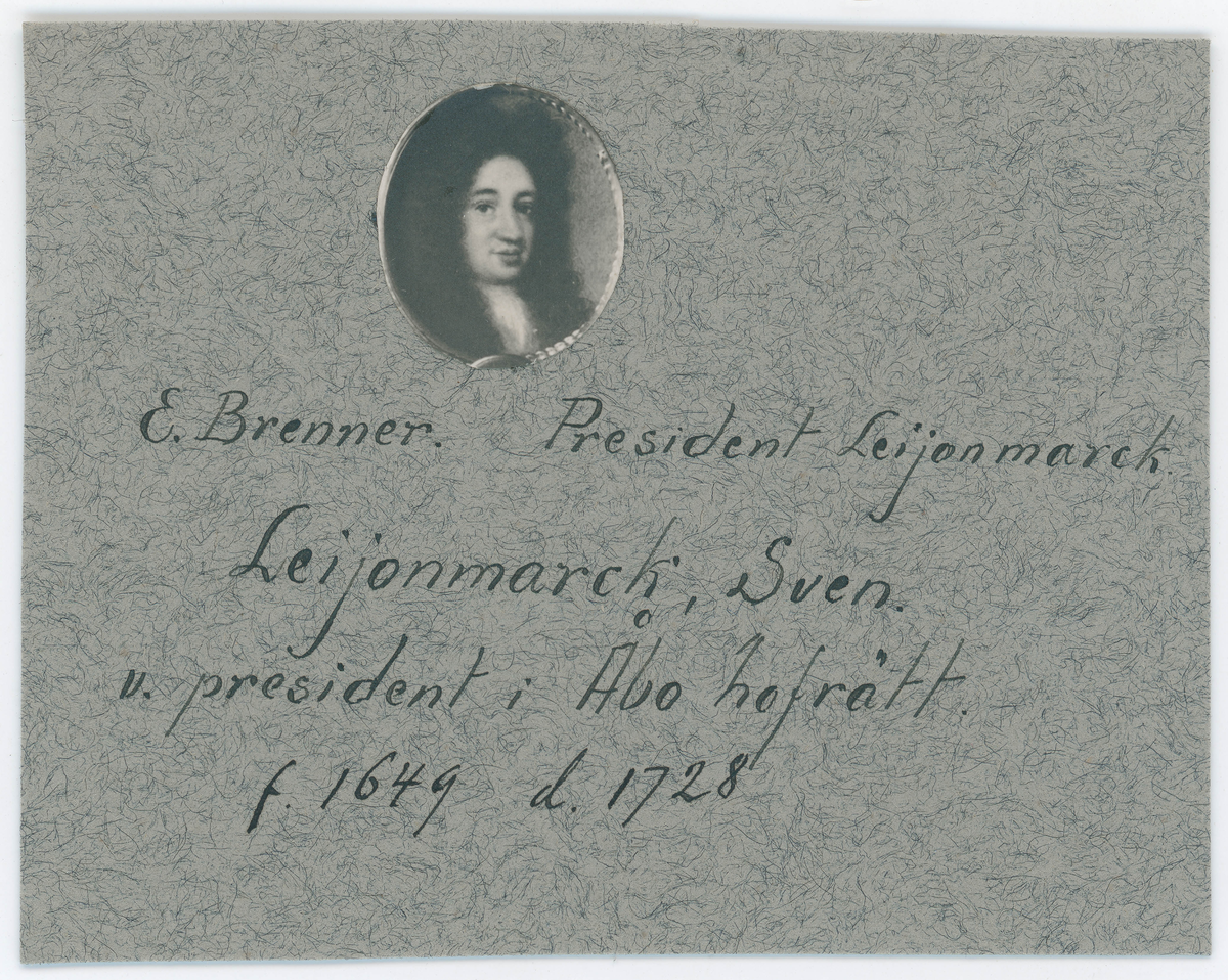 Porträtt på Sven Leijonmarck född år 1649 och död år 1728.