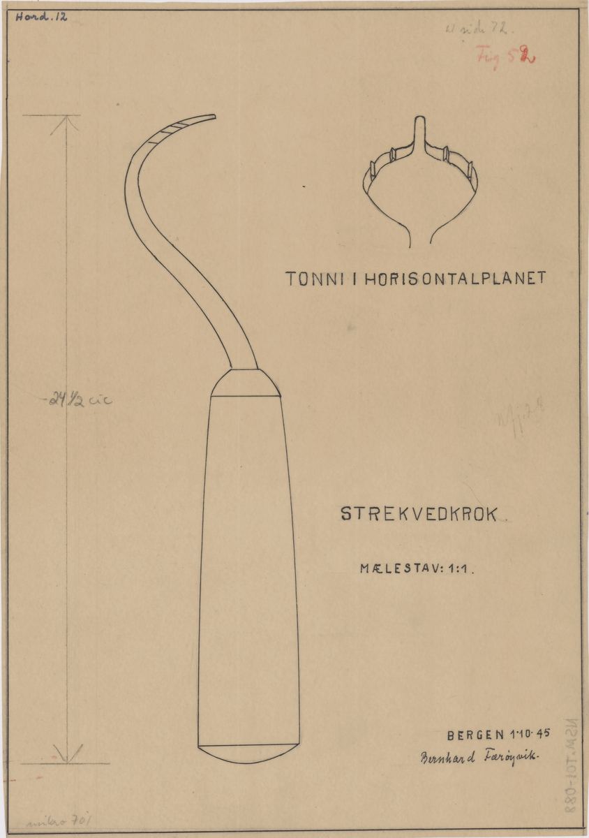 Strekvedkrok frå Sunnhordland.
Målestokk 1:1