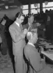 Hantverkstävling på Rotundan den 2 april 1950. Herrfrisörer.