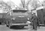 Scania Vabis. Utställning av bussar på Fisktorget (Hamntorget). Den 16 maj 1950