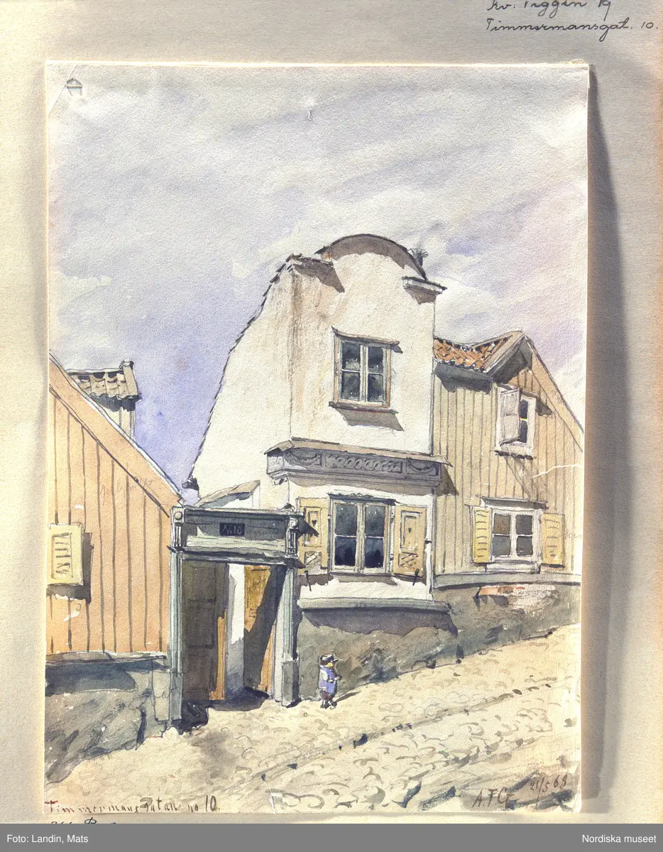A T Gellerstedts akvareller, tillfällig utställning på Nordiska museet 7april 2001. Akvarell från 1800-talet. Timmermansgatan 10, Södermamlm.