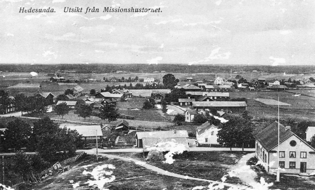 Hedesunda.
Vy från Missionshustornet.