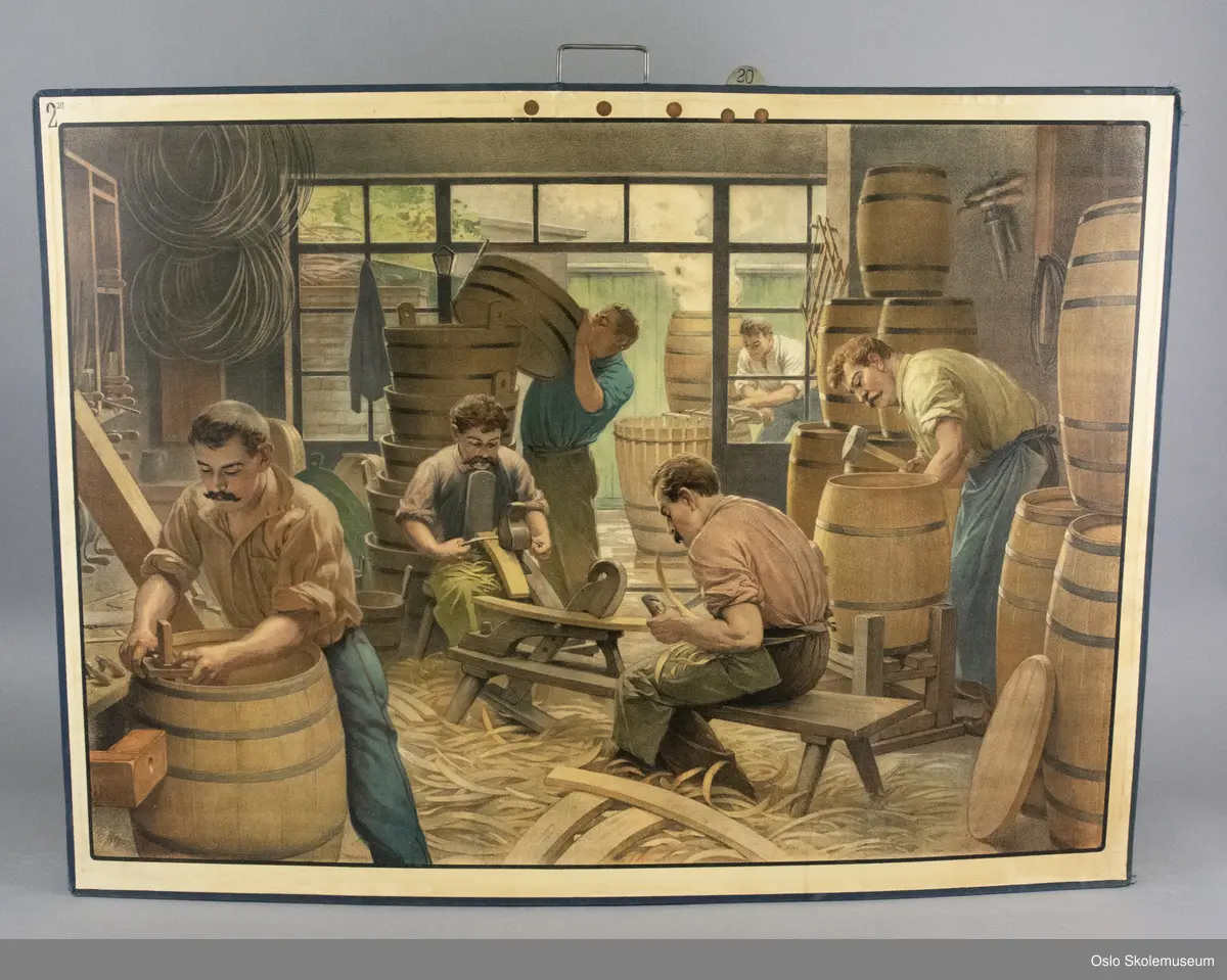 Illustrasjon av yrket bøkker (tønnemaker).