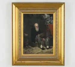 Sittande man som läser, Paris [OLJEMÅLNING]